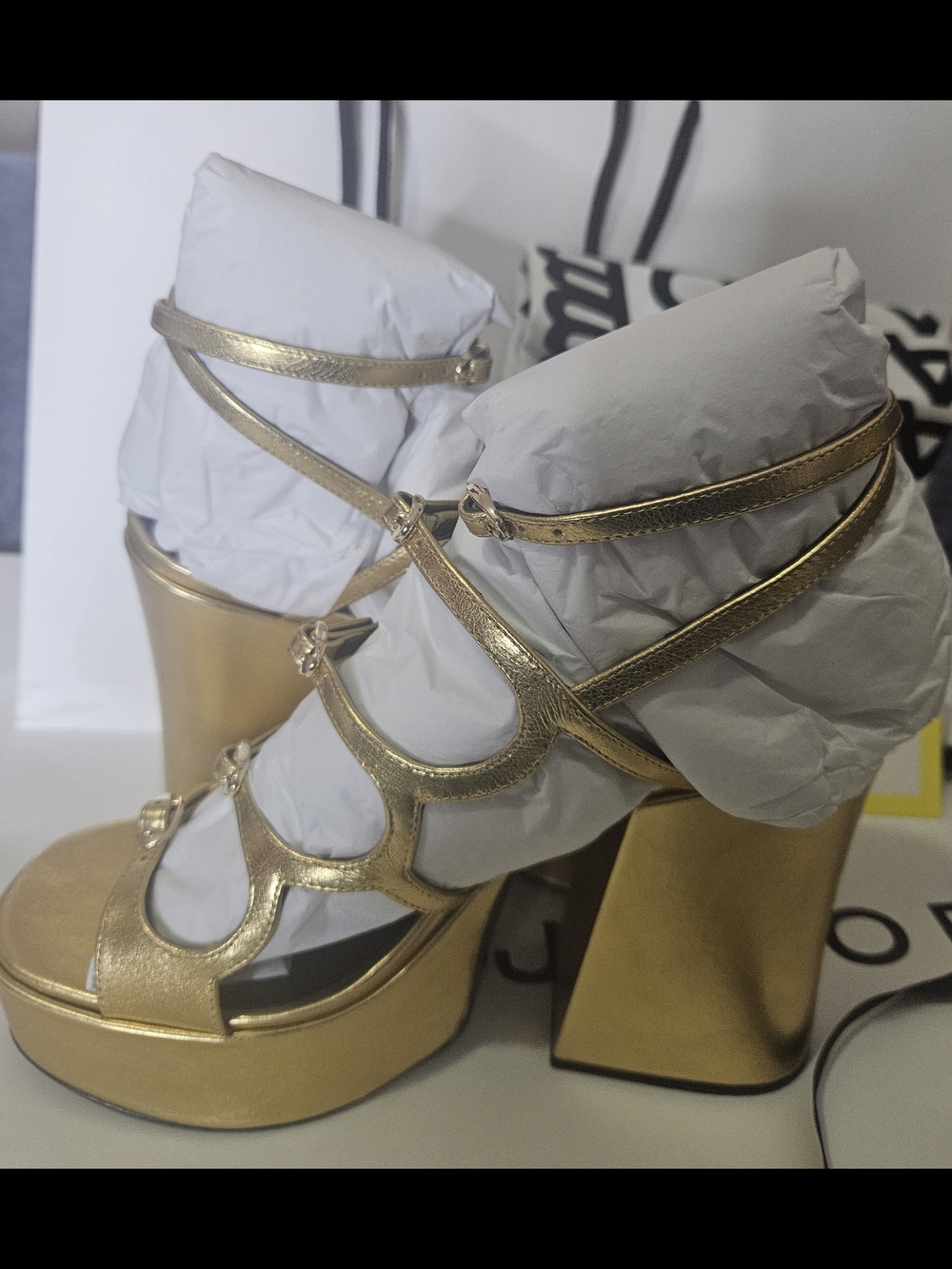 Marc Jacobs The Metallic Leather KiKi Platform Sandal EU 40 US 10 - Picture 4 of 13